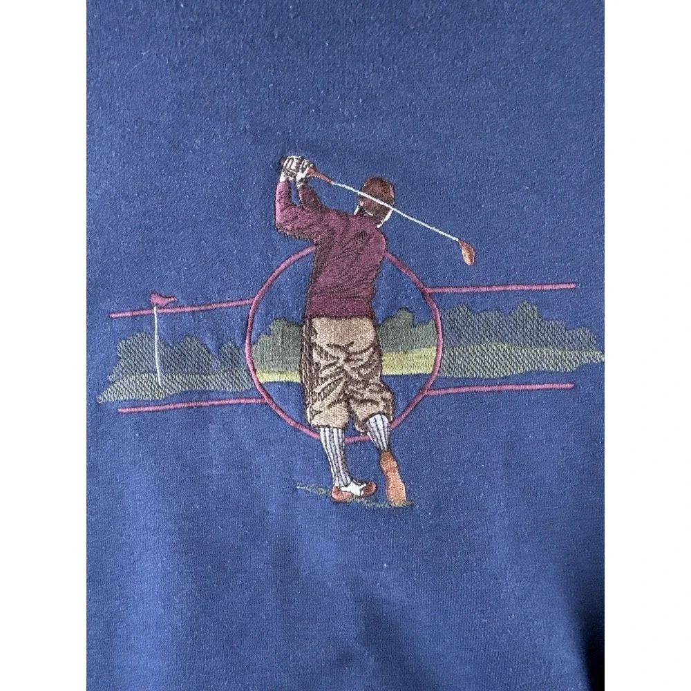 Vintage Golf Sweatshirt Embroidered Golfer Crewneck Pullover XL 90s